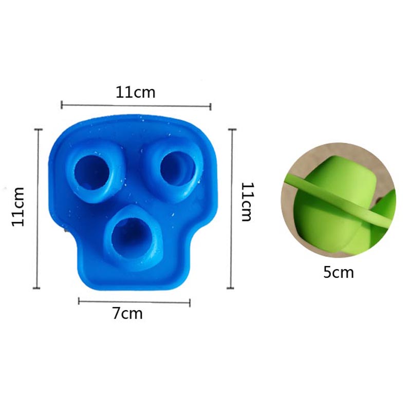 3 Cavity Skull Silicone Ice Cube Mold