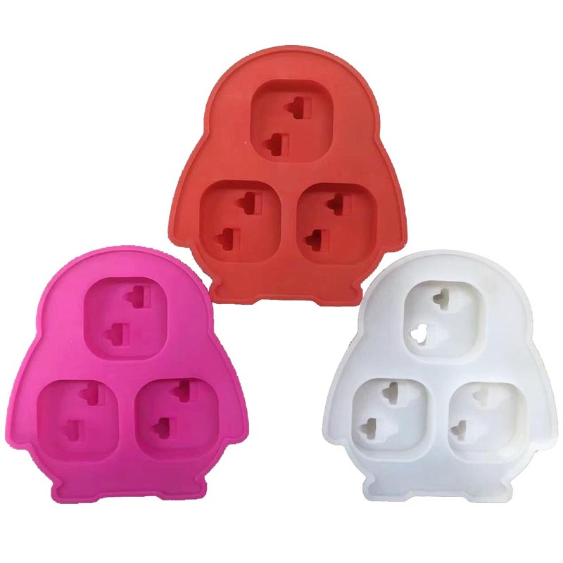 3 Cavity Penguin Shaped Silicone Ice Cube Mold,