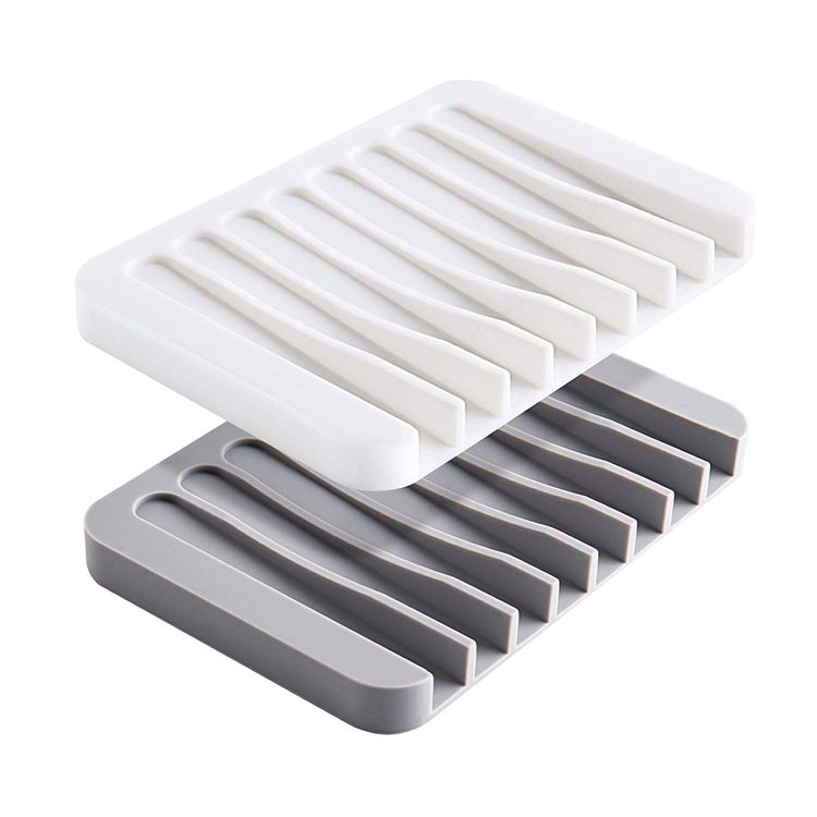 Sloped Self-Draining Silicone Soap Dish