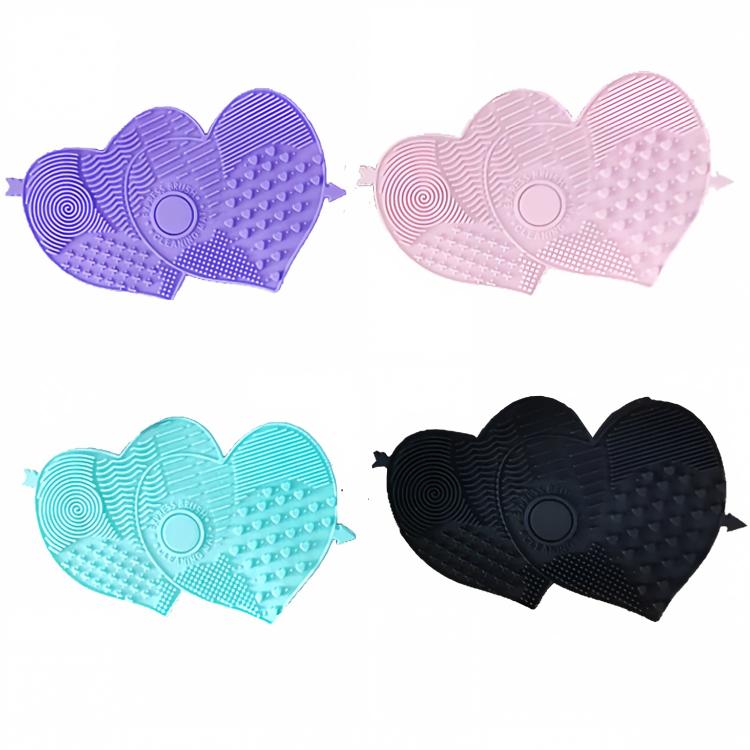 Double Heart Multi-texture Silicone Makeup Brush Cleaning Mat