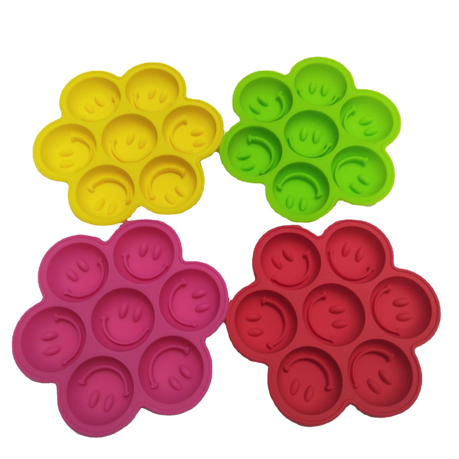 7-Cavity Flower Smiley Face Silicone Mold